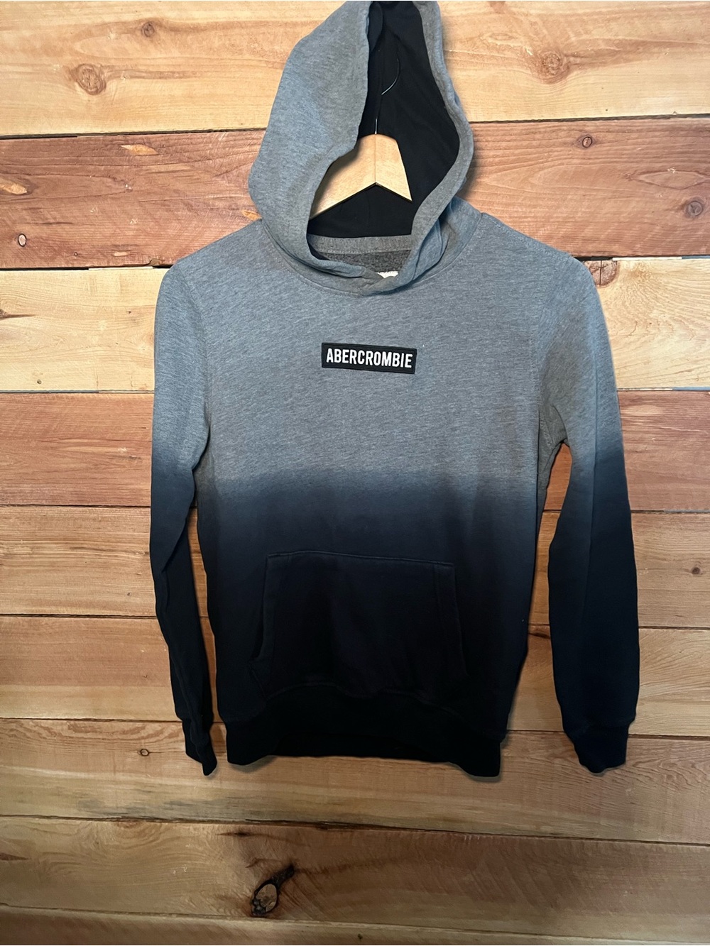 abercrombie kids Gray to Black Ombre Pullover Hoodie